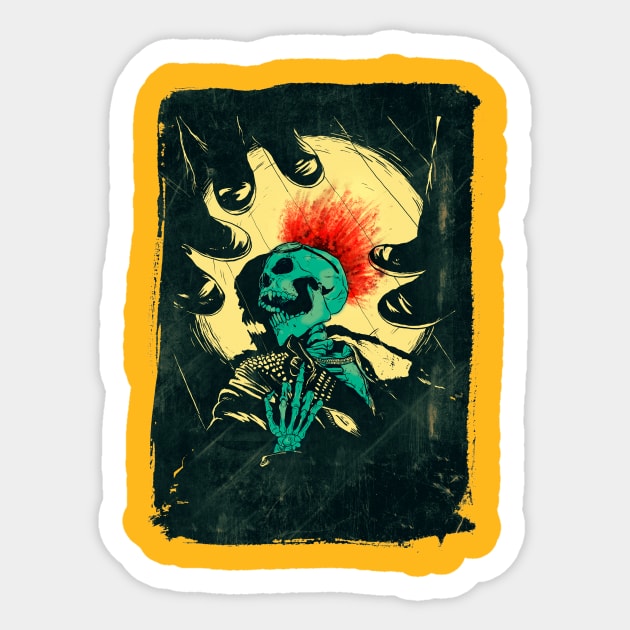 Punk Skeleton Sticker by Liam Brazier